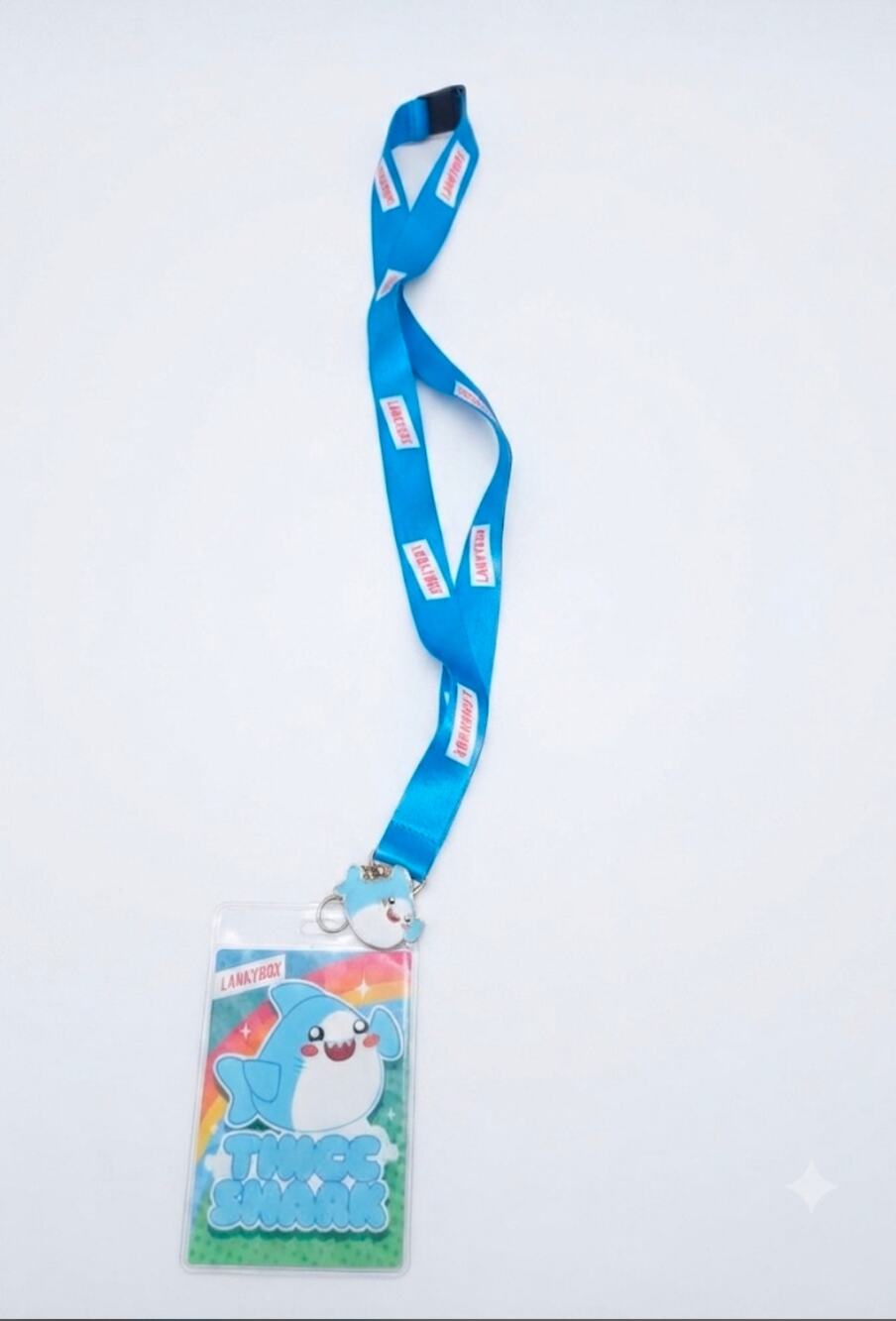 LankyBox Lanyard Milky Character ID Badge Holder Blue Neck Strap
